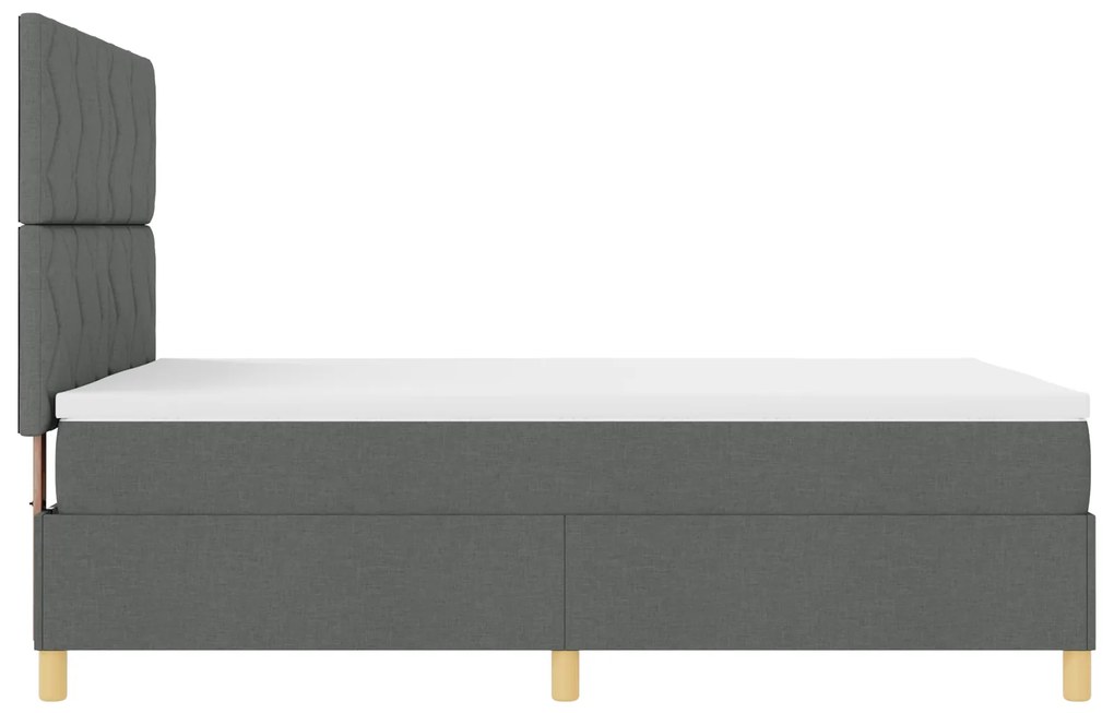 Cama Box Spring com Colchão Cinza Escuro 140x200 cm Tecido