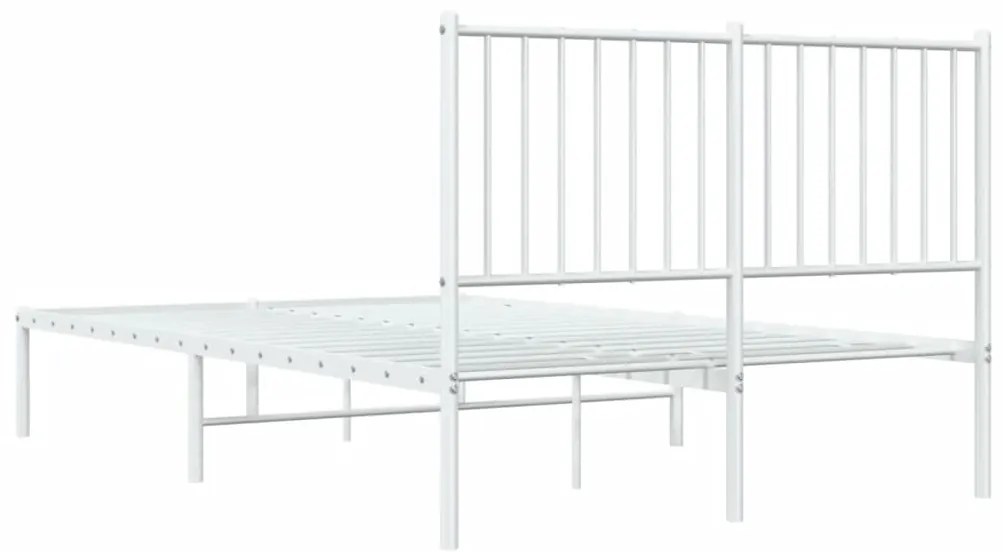 Estrutura de cama com cabeceira 120x190 cm metal branco