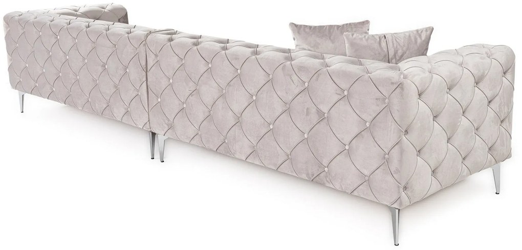 Sofá de 4 Lugares Como – Cinzento Claro – 344x90x72 cm