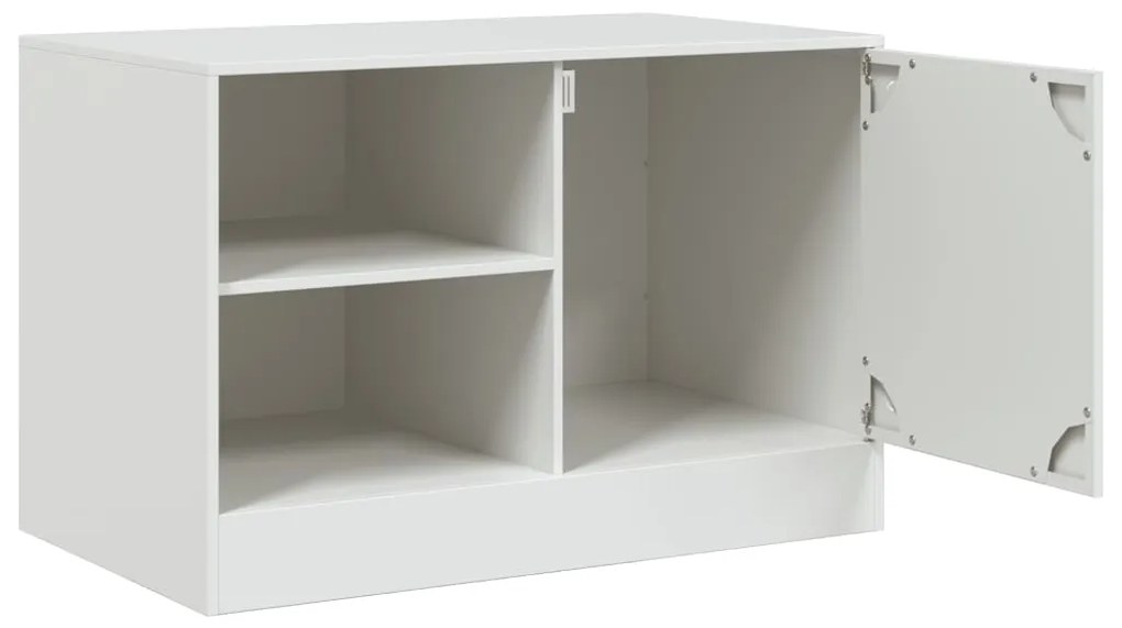 Móveis de TV 2 pcs 67x39x44 cm aço branco