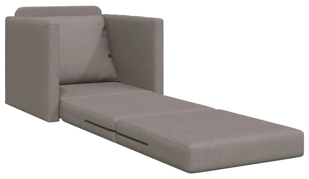 Sofá Cama de Chão 2 em 1 Taupe 74x77x81 cm Tecido