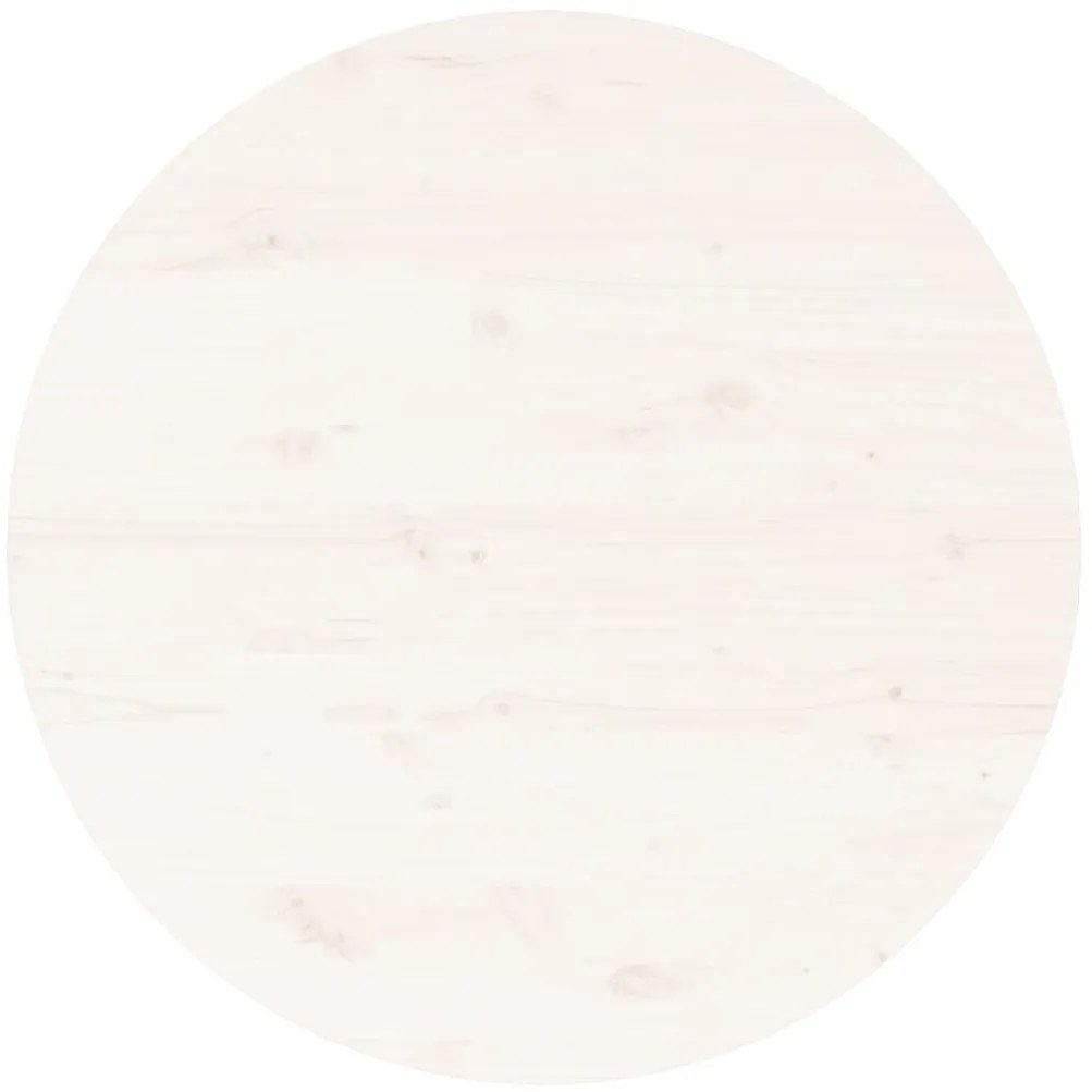 Mesa de centro Ø 55x45 cm madeira de pinho maciça branco