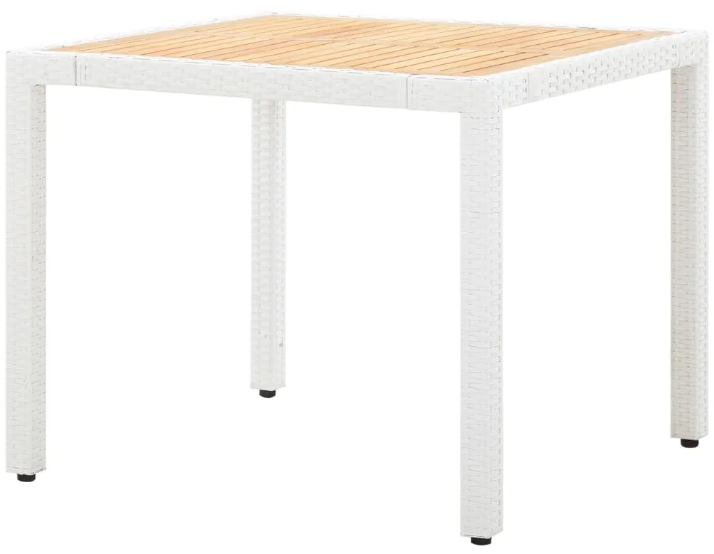 5 pcs conjunto de jantar para exterior vime PE branco