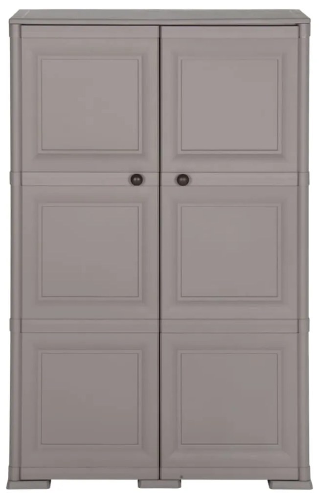 Armário de plástico 79x43x125 cm design de madeira cinzento