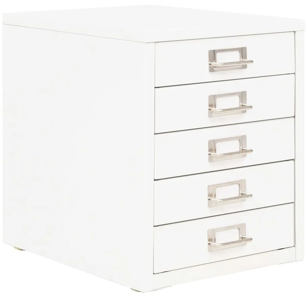 245975 vidaXL Armário de arquivo com 5 gavetas metal 28x35x35 cm branco