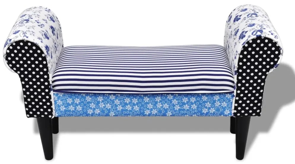 Banco retalhos azul e branco