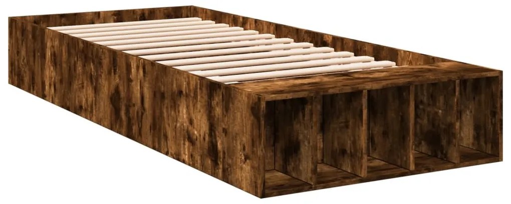 Estrutura cama 90x190 cm derivados de madeira carvalho fumado
