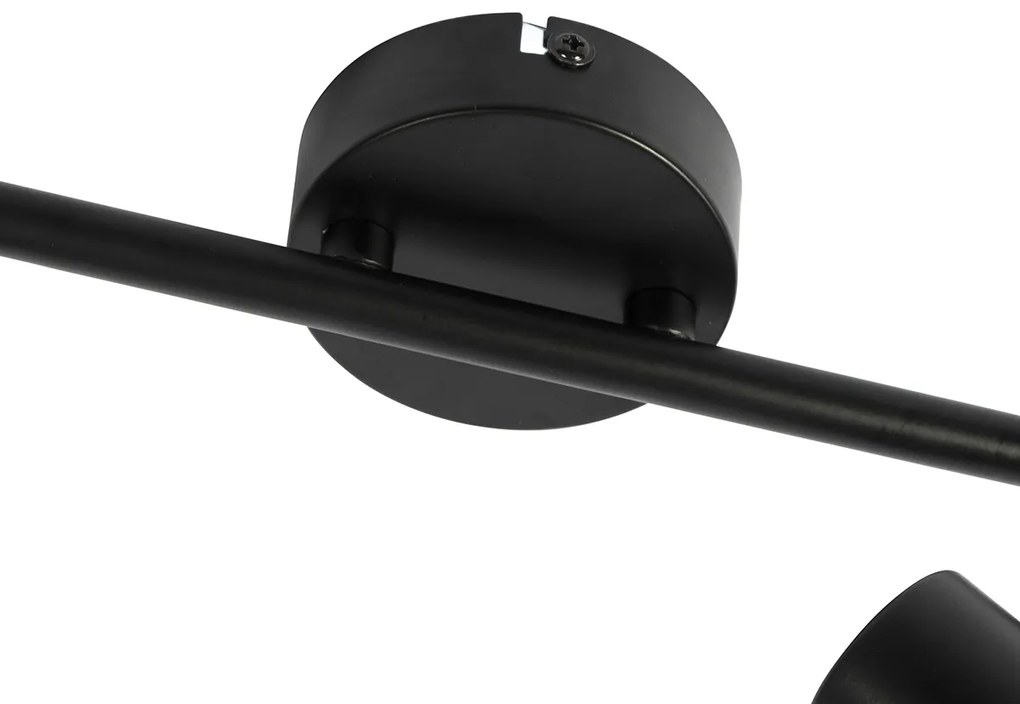 LED Candeeiro de teto inteligente preto com vidro fumê incl. 2 Wifi P45 - Vidro Art Deco