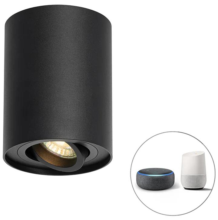 LED Projetor de teto inteligente preto ajustável incl. Wifi GU10 - Rondoo up Moderno