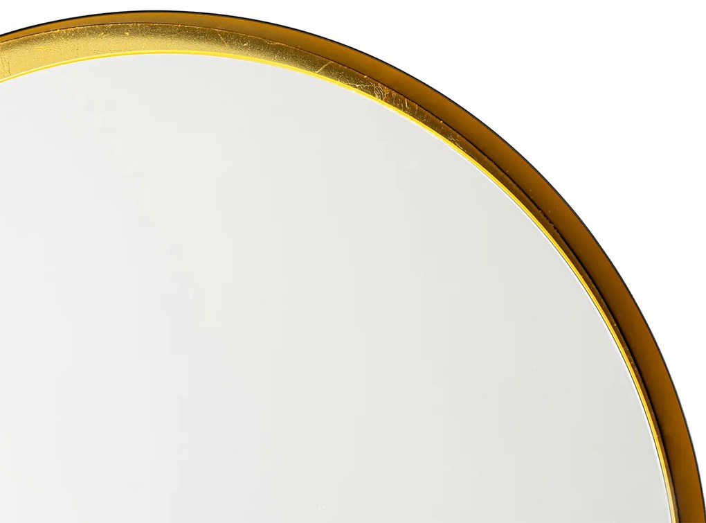 Espelho de casa de banho preto com dourado incl. LED e dimmer tátil - Pim