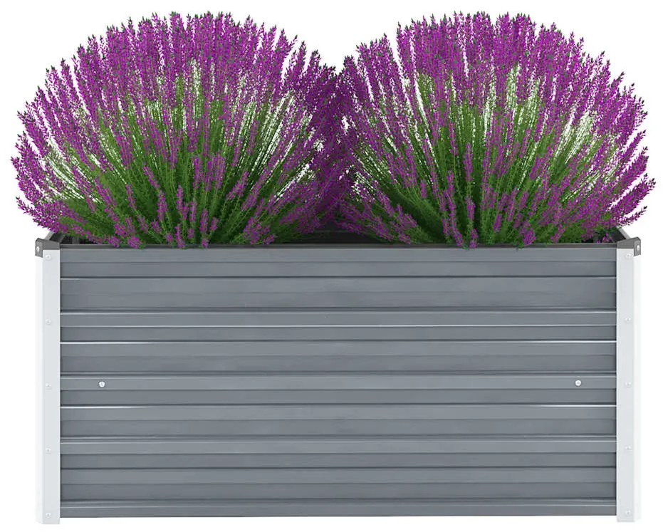Canteiro elevado de jardim aço galvanizado 100x40x45cm cinzento