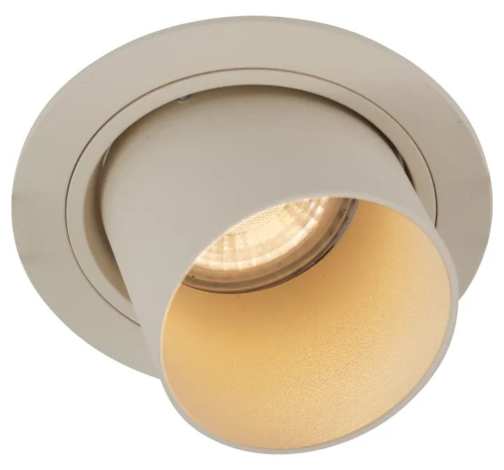 Conjunto de 6 focos embutidos bege GU10 50mm redondos giratórios e inclináveis - Installa Moderno