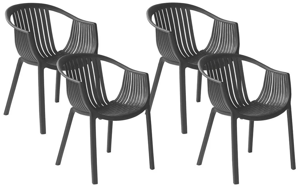 Conjunto de 4 cadeiras de jardim pretas NAPOLI Beliani