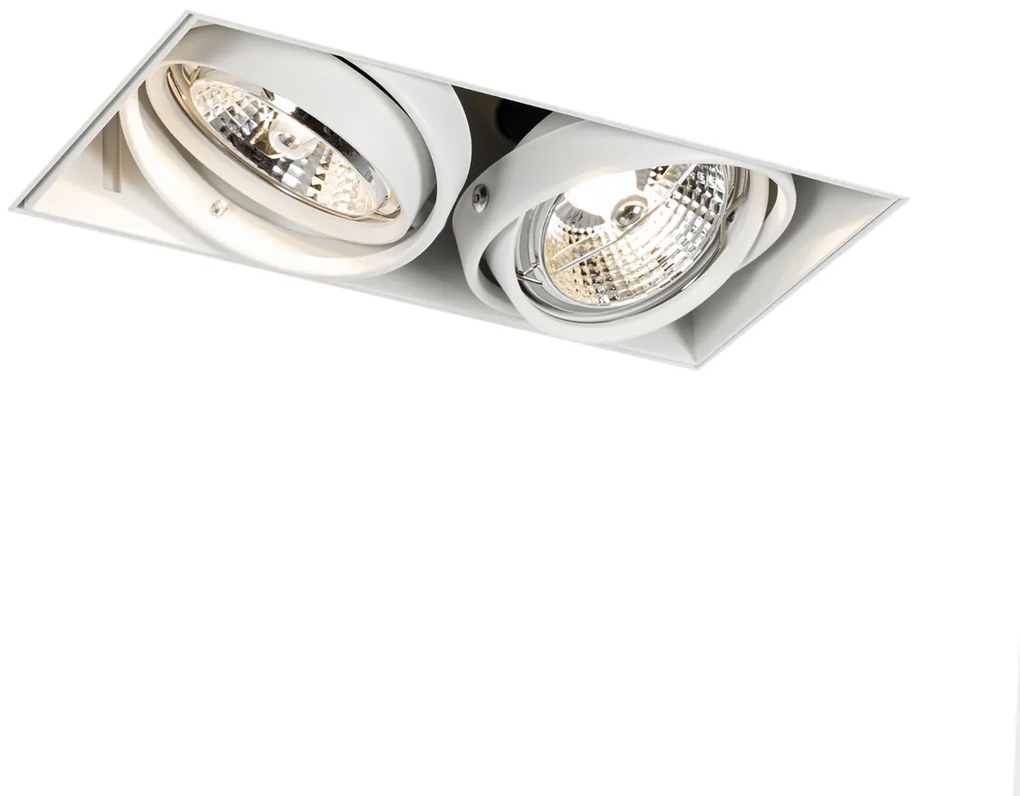 Foco embutido branco GU10 AR70 sem moldura 2 luzes - Oneon