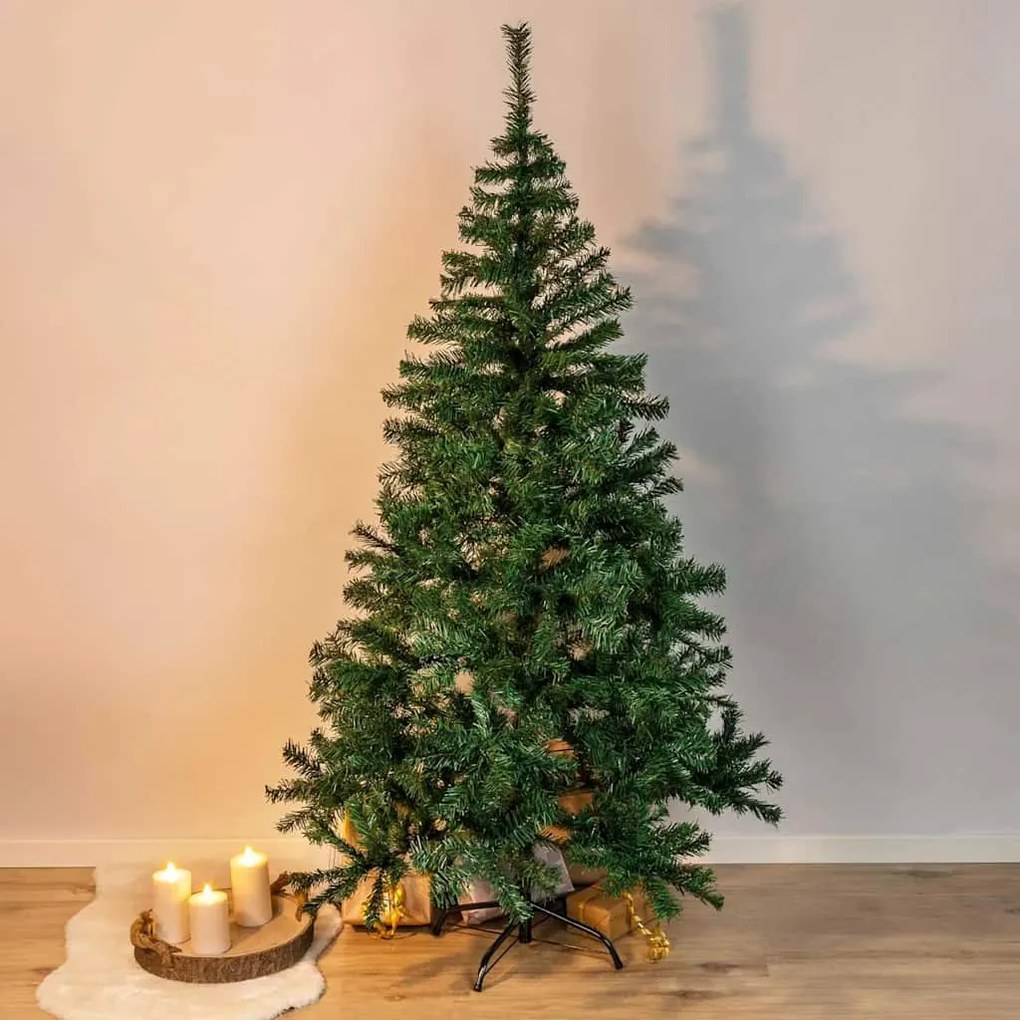 Árvore de natal com suporte de metal 180 cm verde