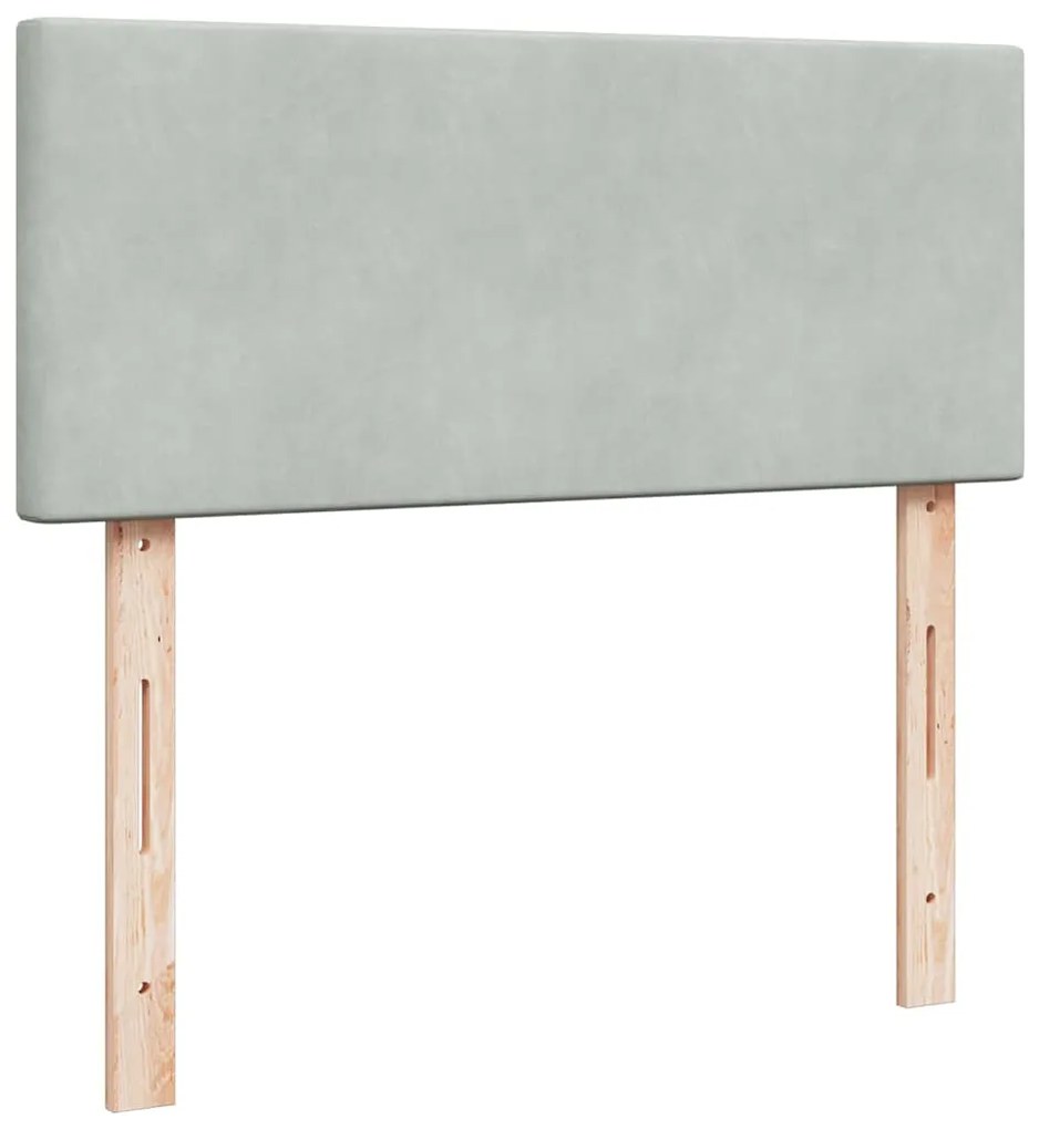 Cama otomana com colchão cinza claro 120x190 cm Veludo