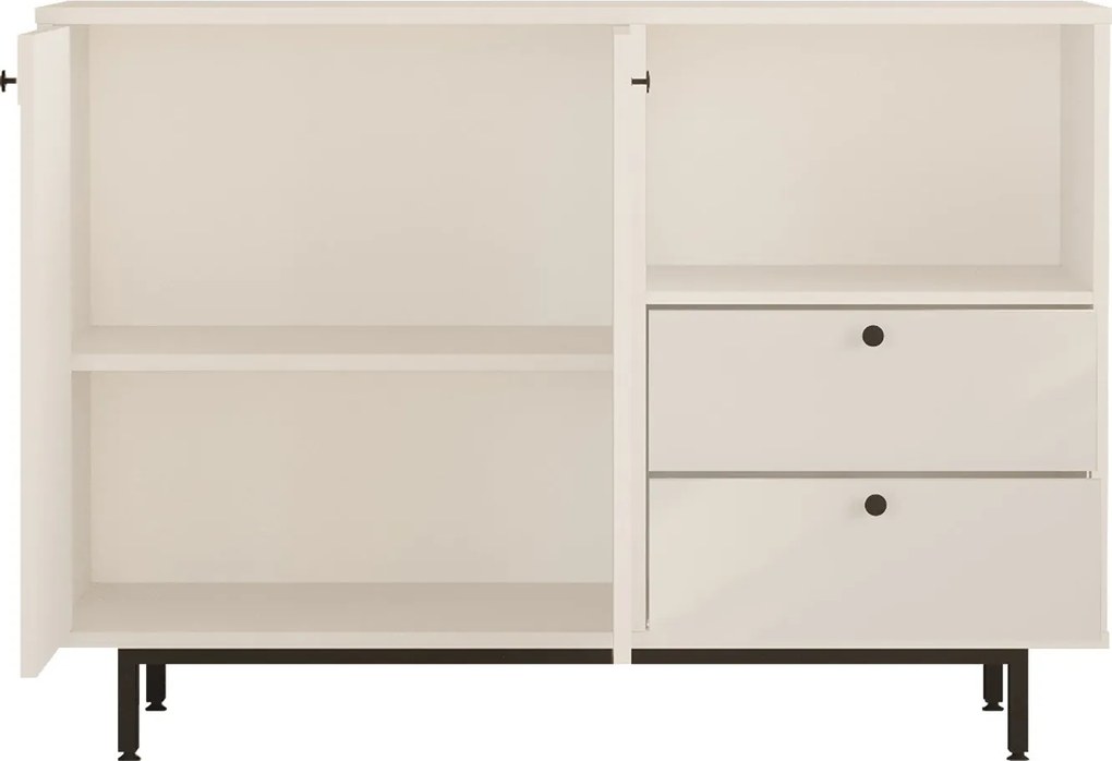 Aparador de cozinha "Toledo" - Branco - 120x85x35.5cm - Design Moderno