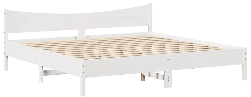 Estrutura de cama c/ gavetas 200x200 cm pinho maciço branco