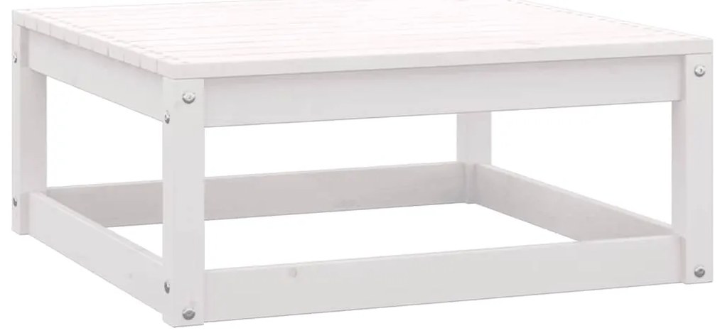 3 pcs conjunto lounge jardim c/ almofadões pinho maciço branco