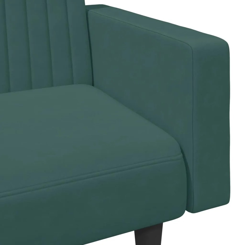 2 pcs conjunto de sofás veludo verde-escuro