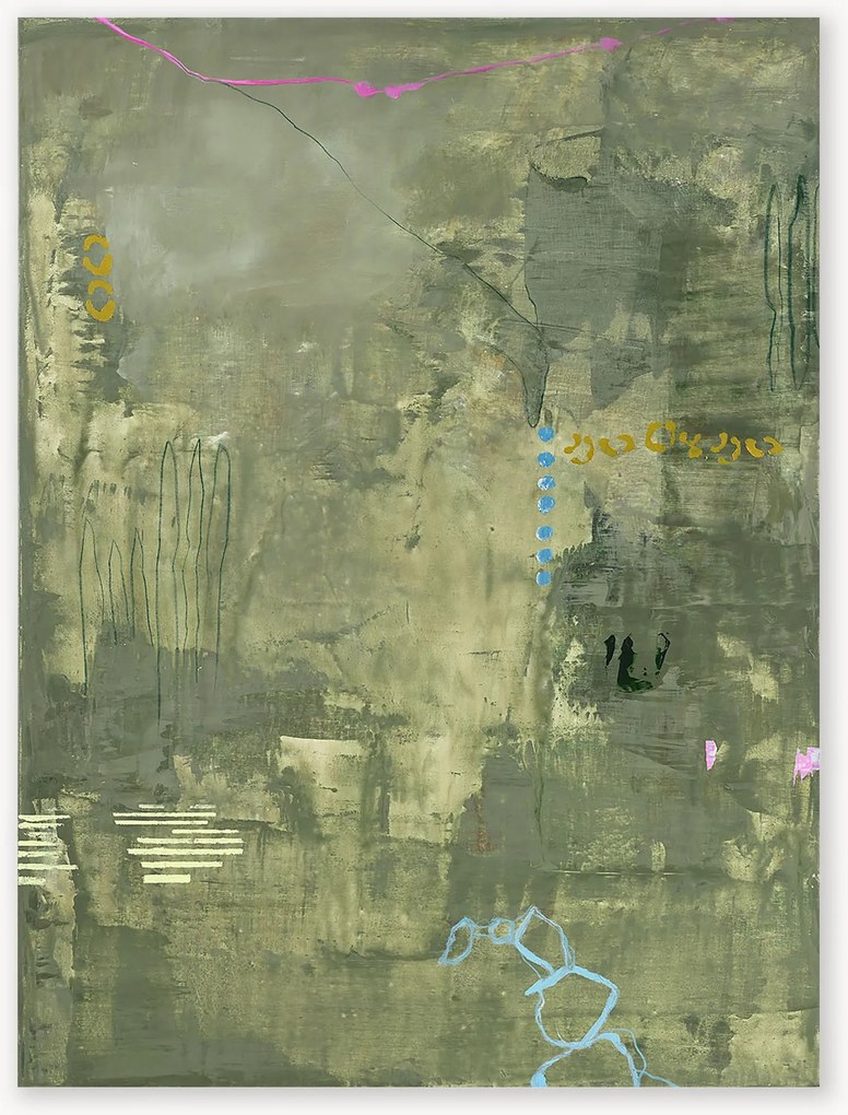 Quadro em tela pintado à mão Green Petite