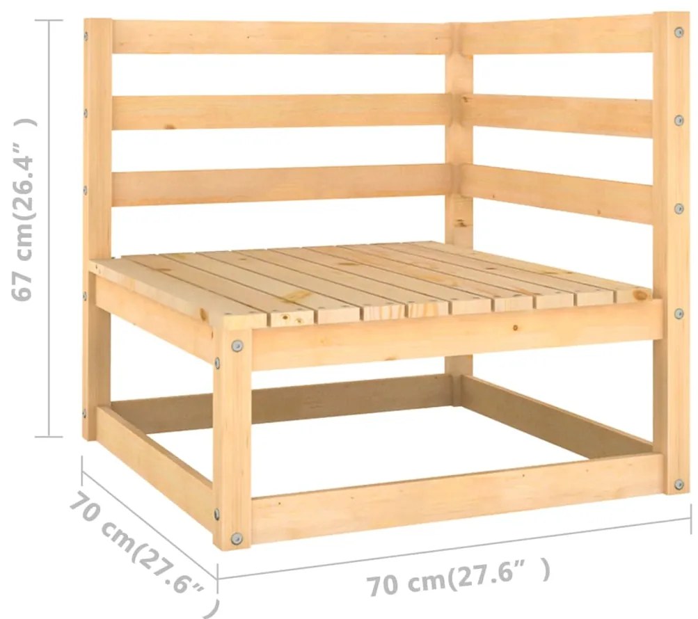 4 pcs conjunto lounge de jardim com almofadões pinho maciço