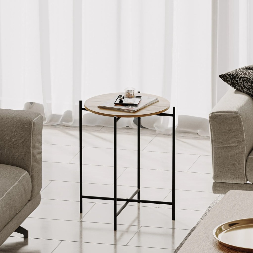 Mesa de Centro Shb-004 – Preto Natural – 46x56x46 cm | Tribo Home
