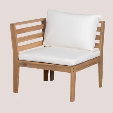 Módulo De Canto Esquerdo Para Sofá Modular De Jardim Em Madeira De Acácia Filips Gardénia Branco - Sklum