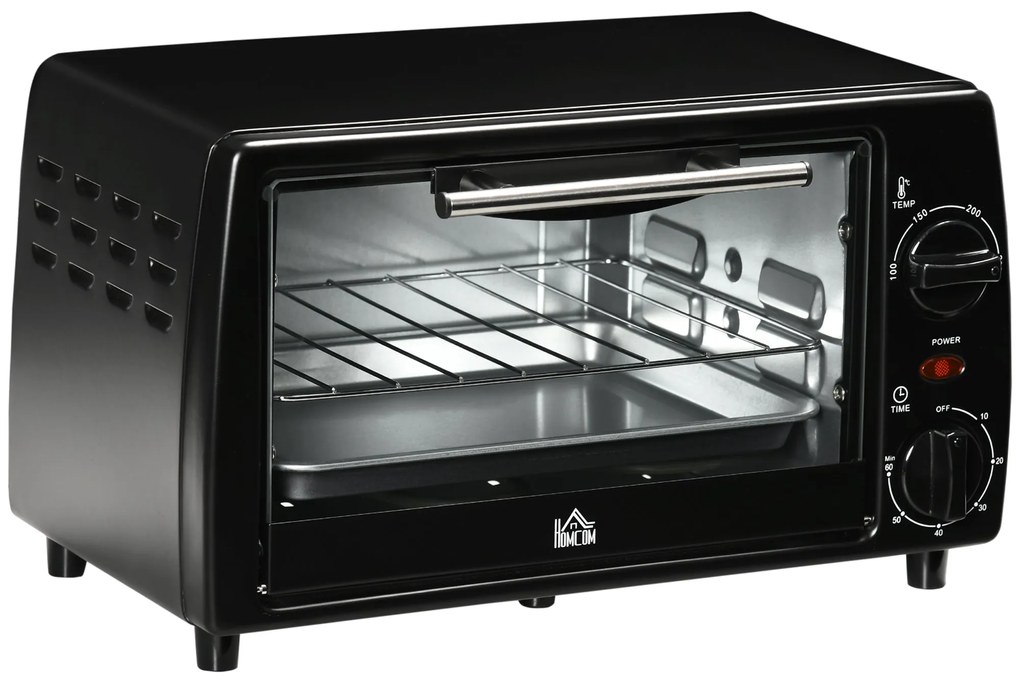 HOMCOM Mini Forno Elétrico 10 Litros 750W com Temperatura até 230 °C T