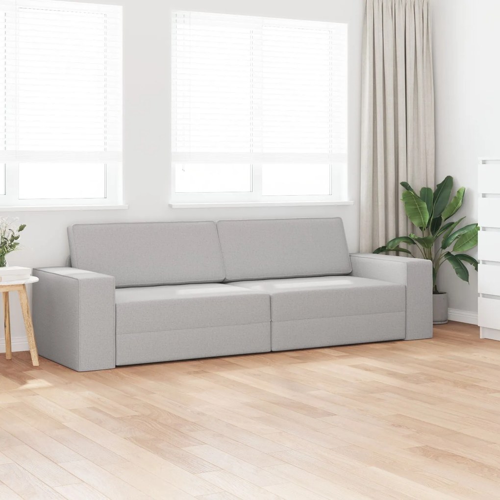 Sofá Cama 2-em-1 Cinza Nuvem 245x150x60.5 cm Tecido