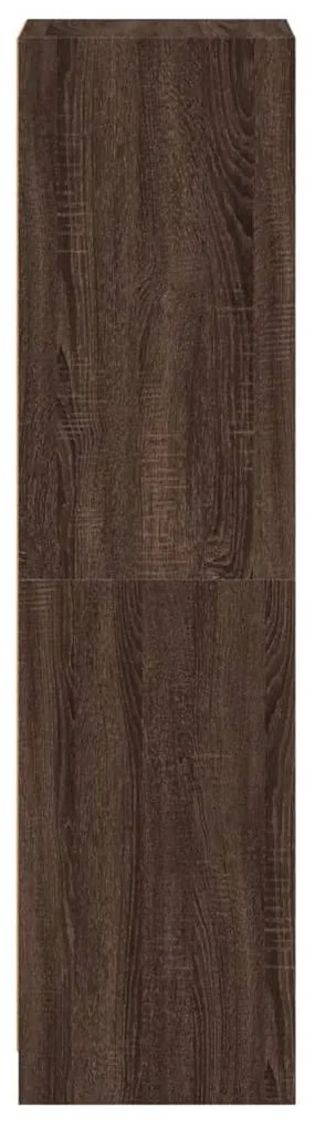 Aparador alto c/ porta de vidro 35x37x142 cm carvalho castanho