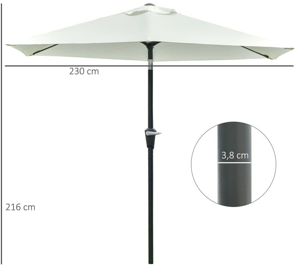 Chapéu de Sol de Jardim Ø230x216 cm Chapéu de Sol de Terraço com Teto