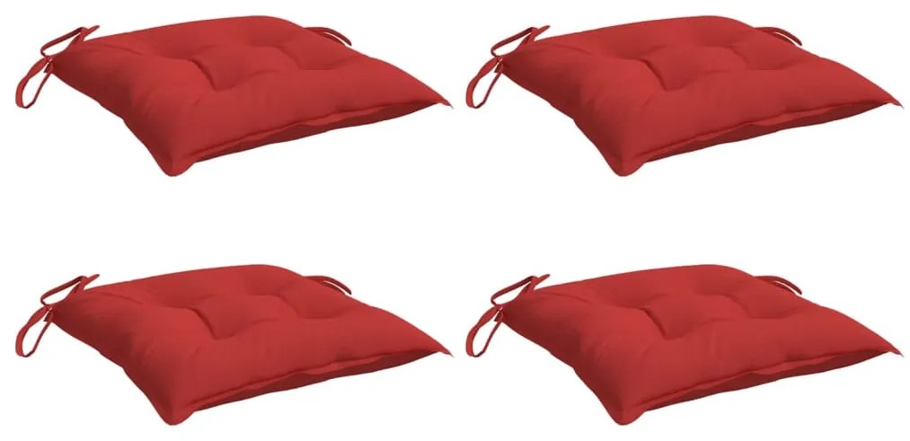 Almofadões de cadeira 4 pcs 40x40x7 cm tecido oxford vermelho
