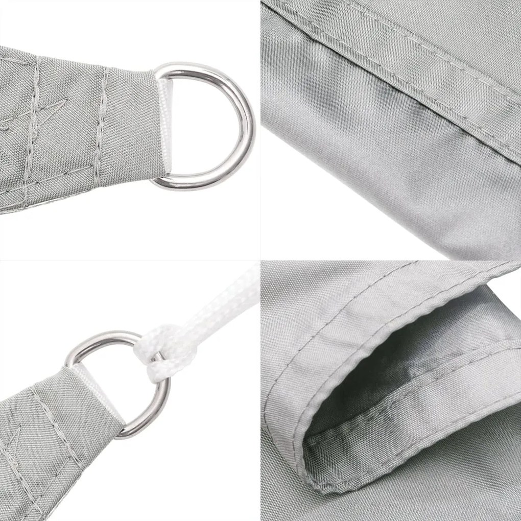 Para-sol estilo vela 5x6x6 m oxford 100% poliéster cinza-claro