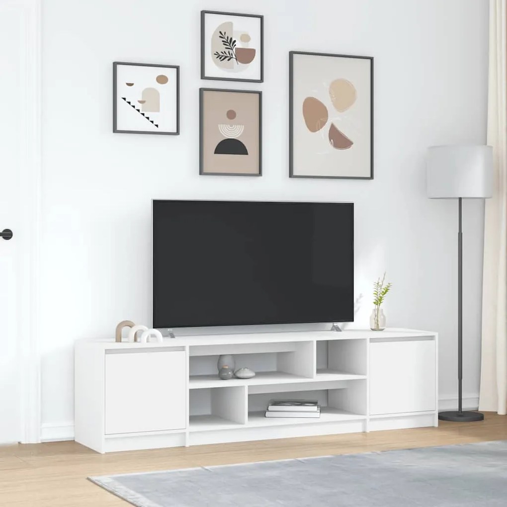 vidaXL Armário de TV 188,5x41x50 cm derivados de madeira branco
