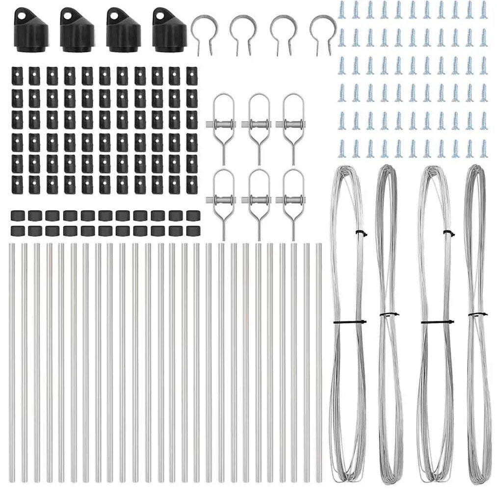 Postes de Cerca 26 pcs Ø32 mm 120 cm em Aço Galvanizado