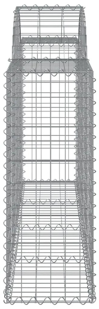 Cestos gabião arqueados 5 pcs 200x30x80/100cm ferro galvanizado
