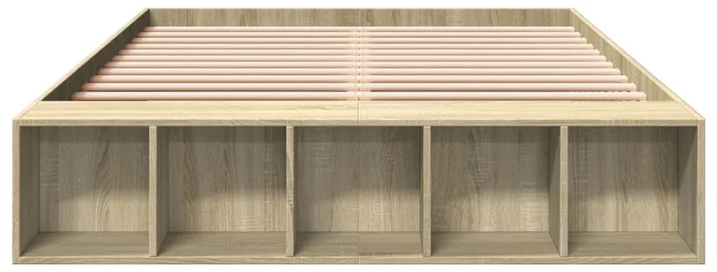 Estrutura de cama 160x200 cm derivados madeira carvalho sonoma
