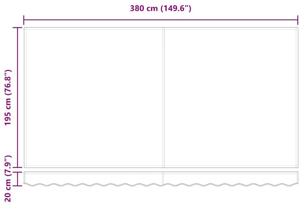 Tecido de Substituição para Toldo para Estrutura de 4x2 m Vermelho e B