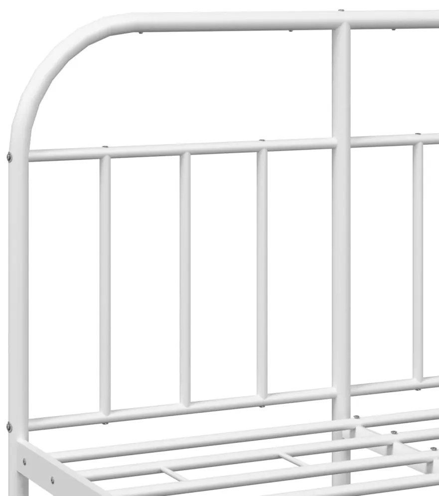 Estrutura de cama com cabeceira 120x200 cm metal branco