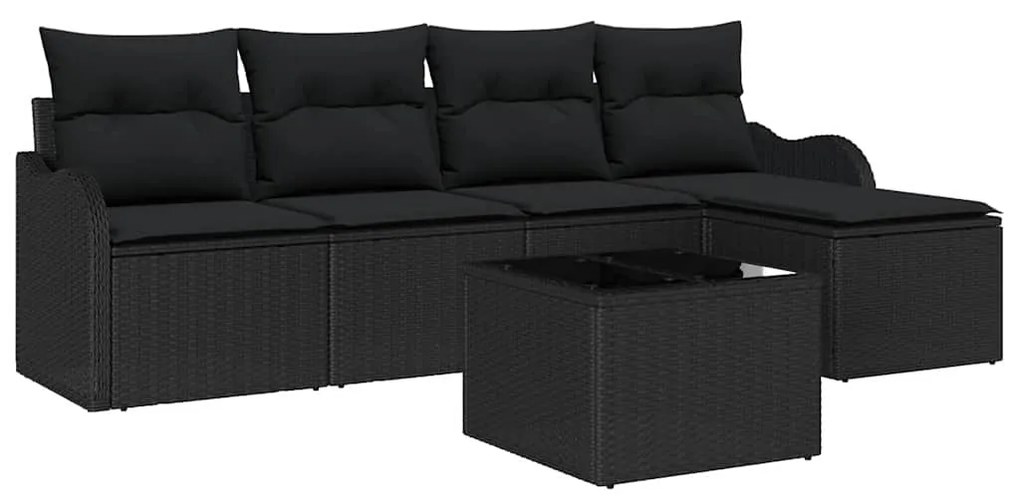 Conjunto de Sofá de Jardim vidaXL com Almofadas Beja Vime Sintético