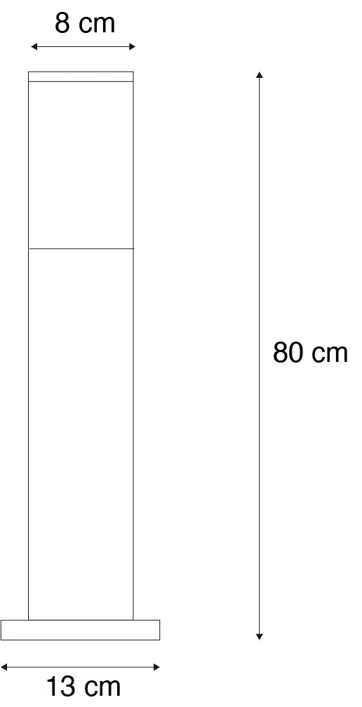 Candeeiro de pé moderno para exterior aço com impressão de madeira 45cm IP44 - Malois Moderno