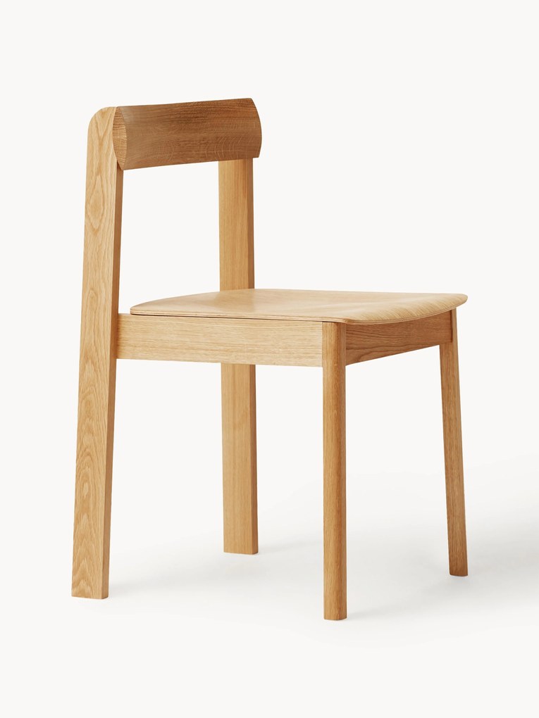 Stackable Oak Wood Chairs Blueprint, Set of 2