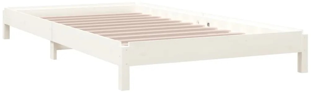 Cama empilhável 80x200 cm madeira de pinho maciça branco
