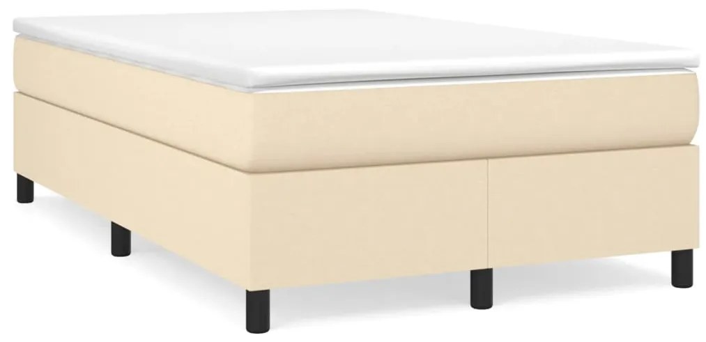 vidaXL Cama boxspring com colchão 120x190 cm tecido cor creme
