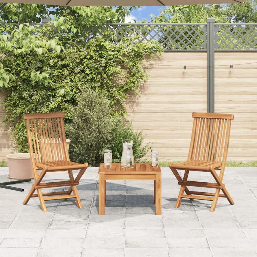 Cadeiras de jardim dobráveis 2 pcs madeira teca maciça