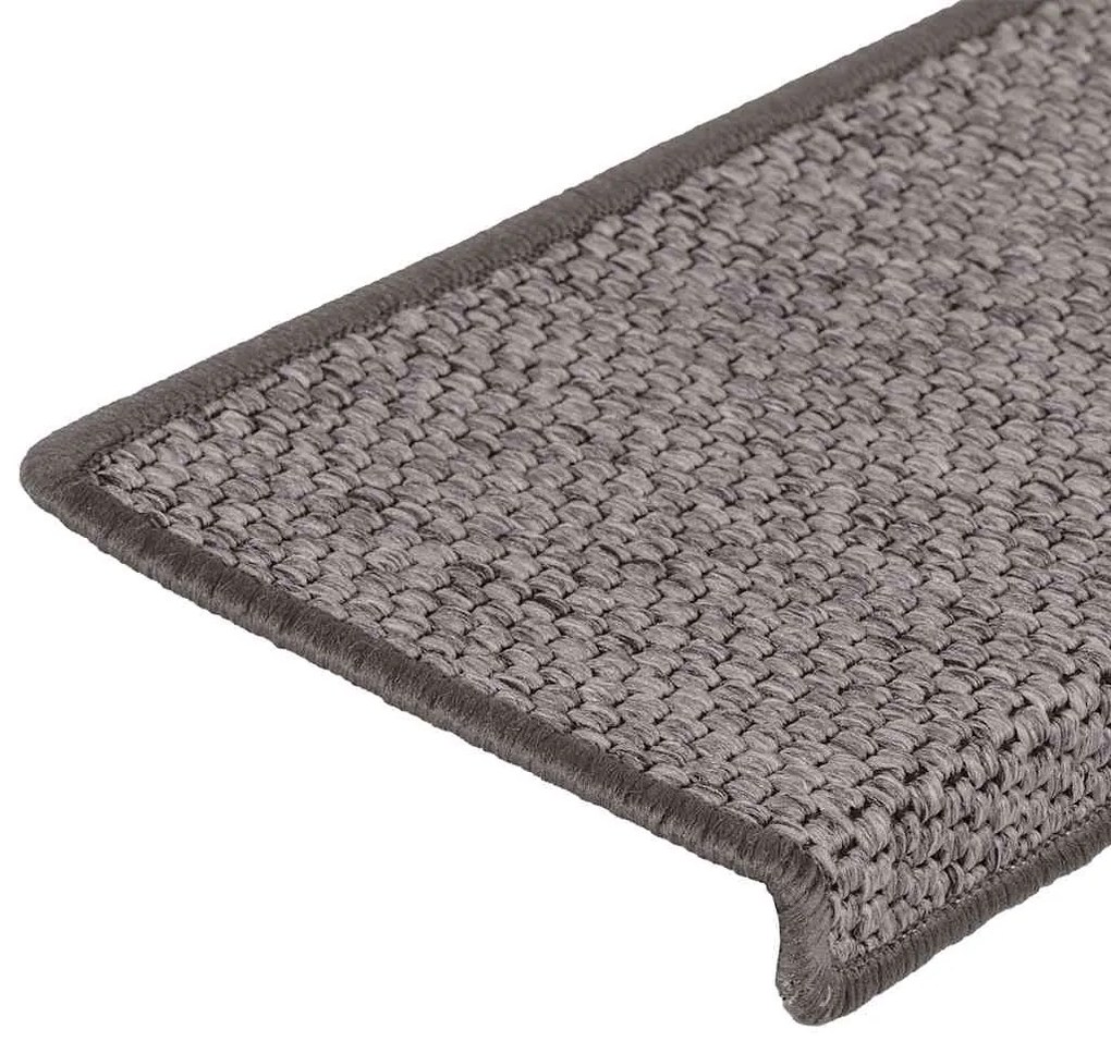 Tapetes escada adesivos aspeto sisal 30pcs 65x21x4 cinza e bege