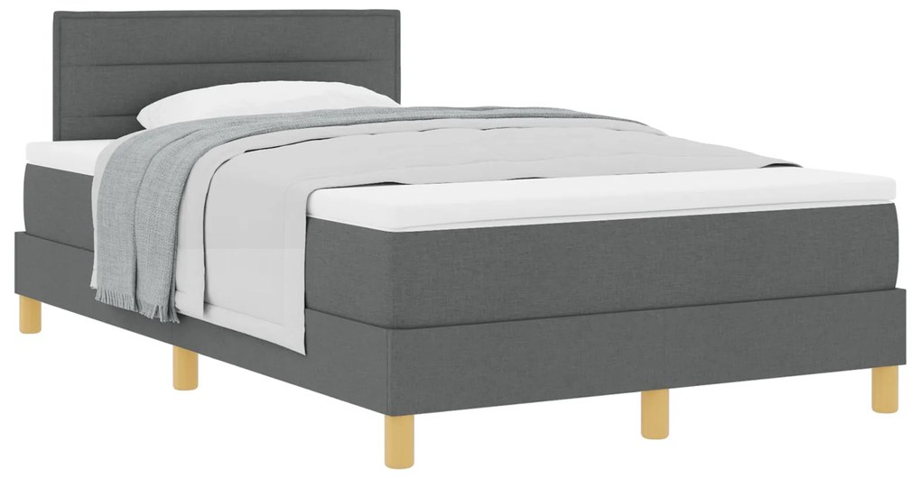 Cama Box Spring com Colchão Cinza Escuro 120x190 cm Tecido