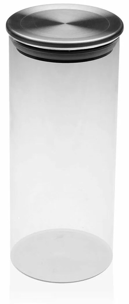 Frasco de Vidro Versa 1000 ml Cristal Aço (8,5 x 20 cm)