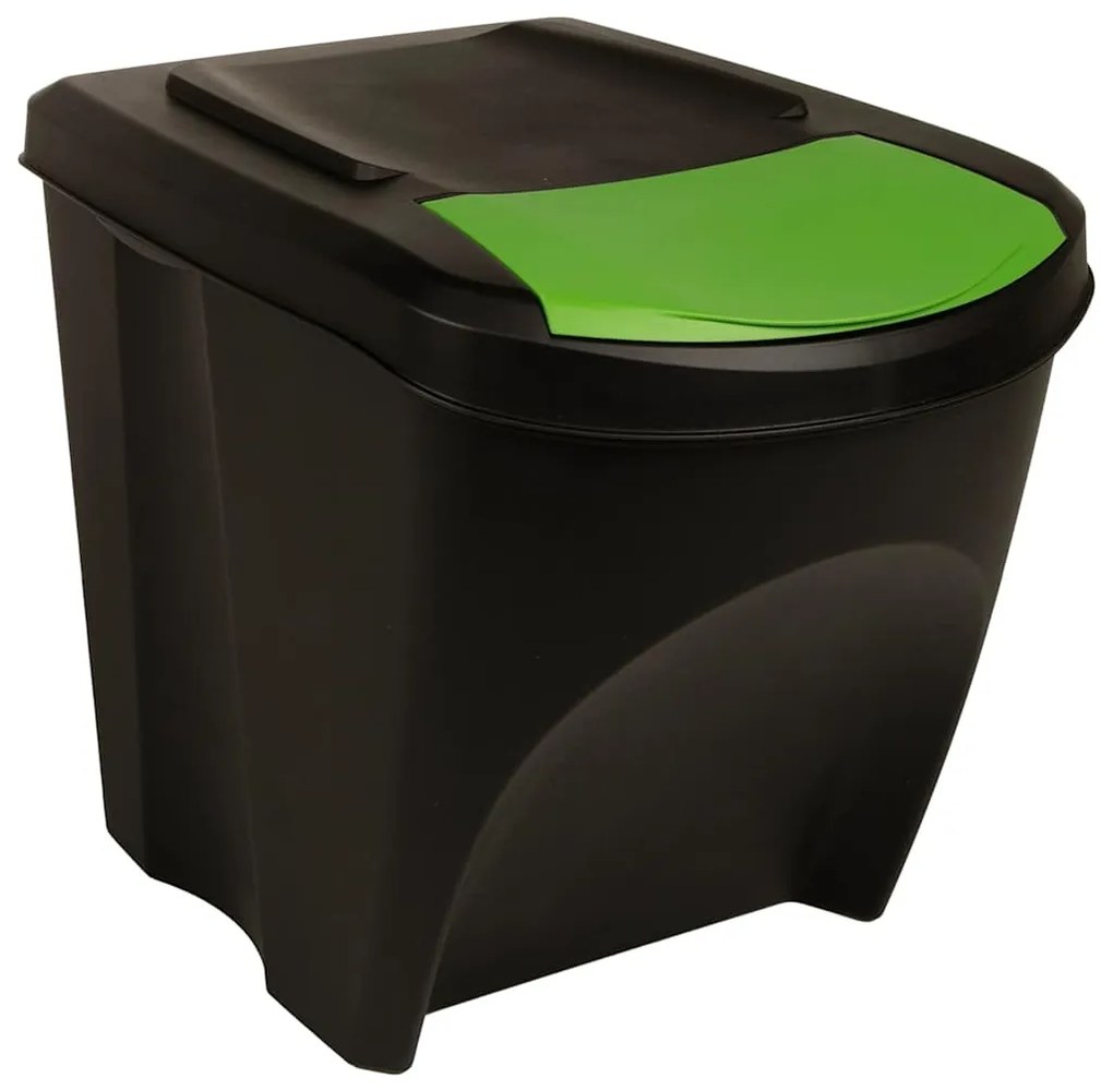 Caixotes do lixo empilháveis 3 pcs 75 L antracite